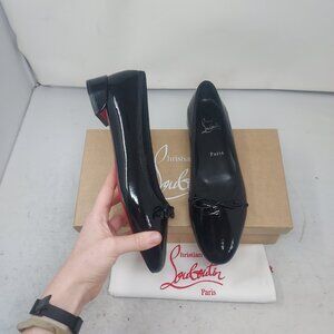 Christian Louboutin Black Sweetie Jane Patent Ballerina Flat Shoe